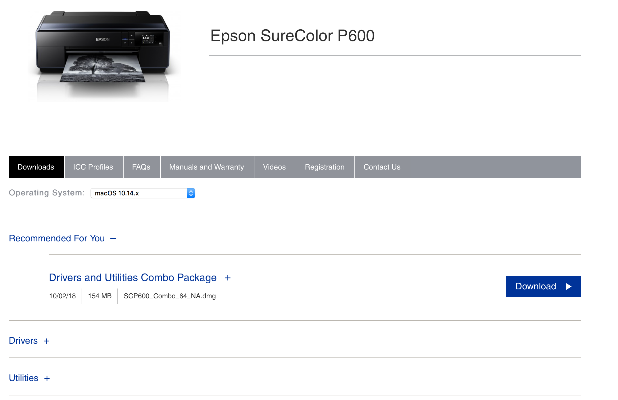 Mojave 10.14.1 driver for Epson SCP600 Apple Community