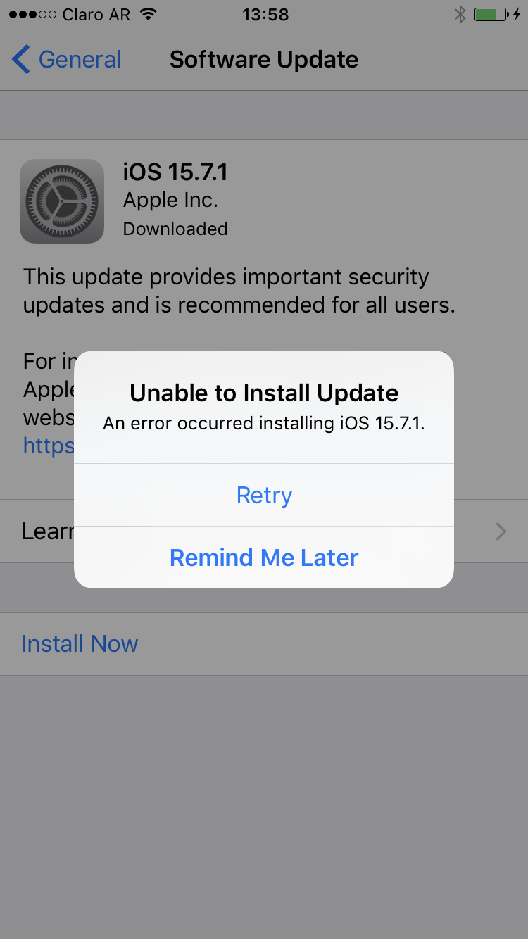 update IOS version of IPhone 6 not workin… Apple Community