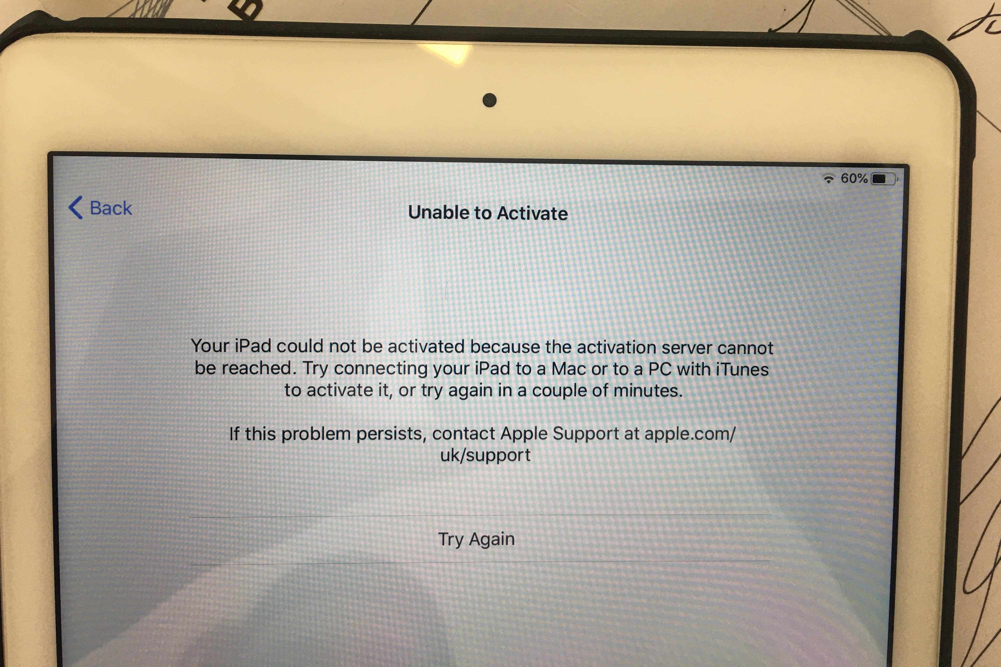 My iPad air 2 wi-fi . unable to activate … - Apple Community