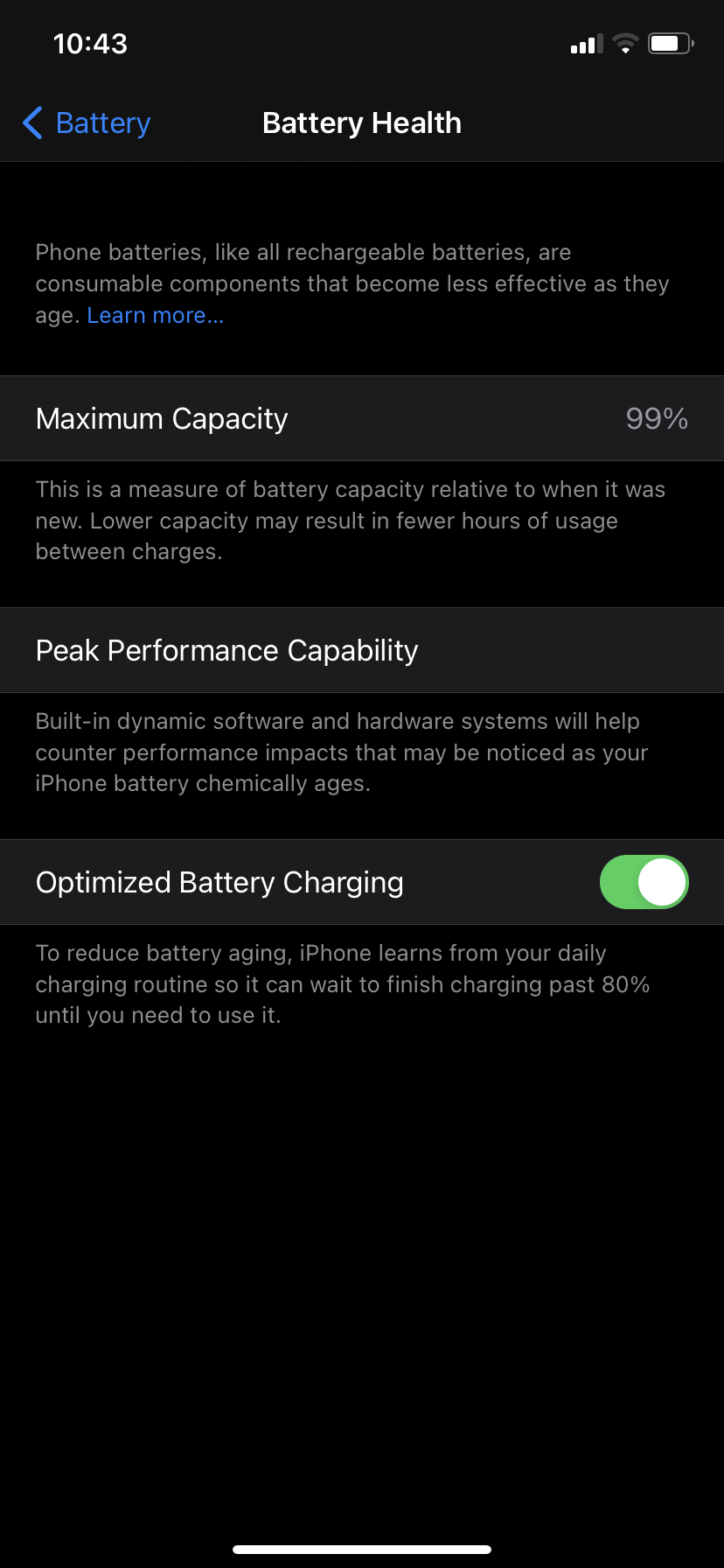 Gammel mand overflade vindue My iPhone 11 battery health 99% why - Apple Community