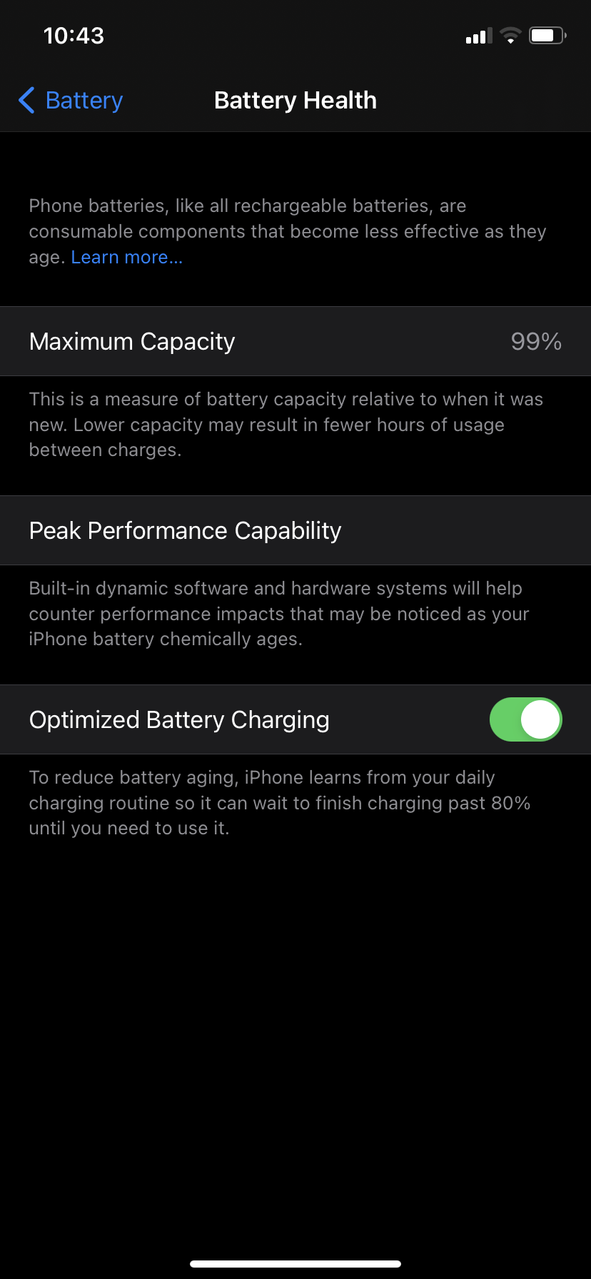 My IPhone 11 Battery Health 99 Why Apple Community