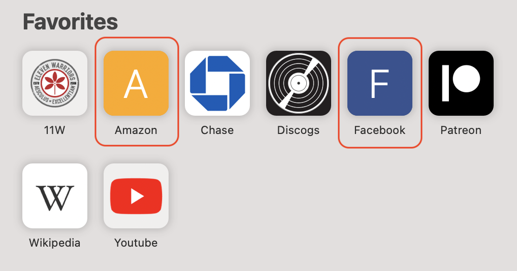 safari bookmarks favicons missing