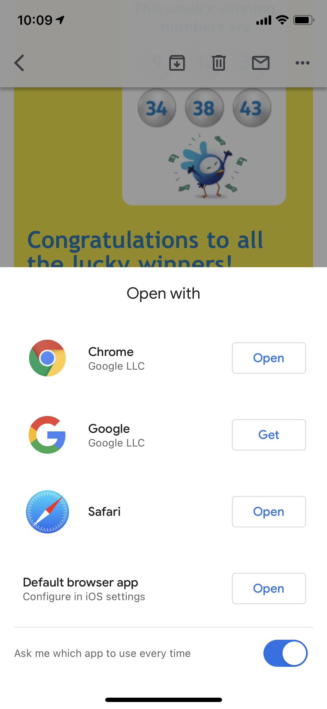 How do I get Gmail to open in app instead of browser?