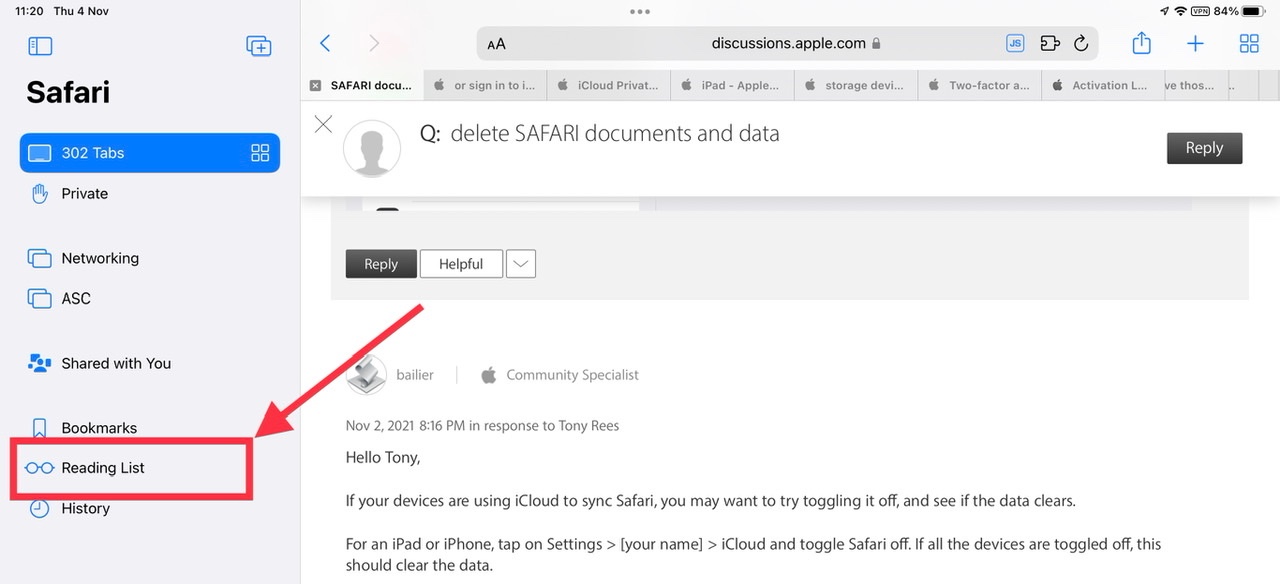 Delete SAFARI Documents And Data - Apple Community