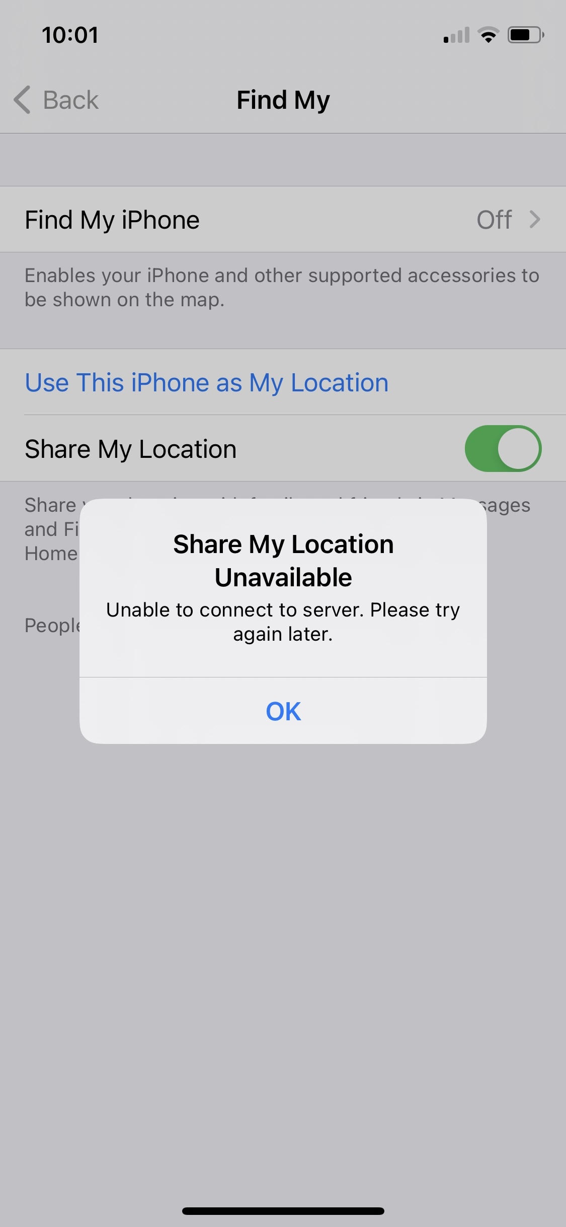 Find My and Share My Location Unavailable - Apple Community