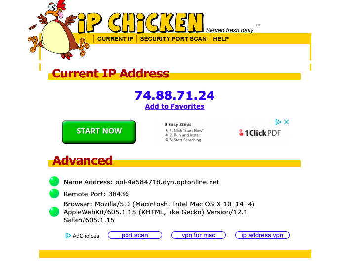 What Is My IP Address, chicken IP address