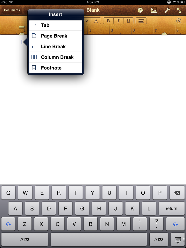 Tab Function in Pages for iPad moved? - Apple Community