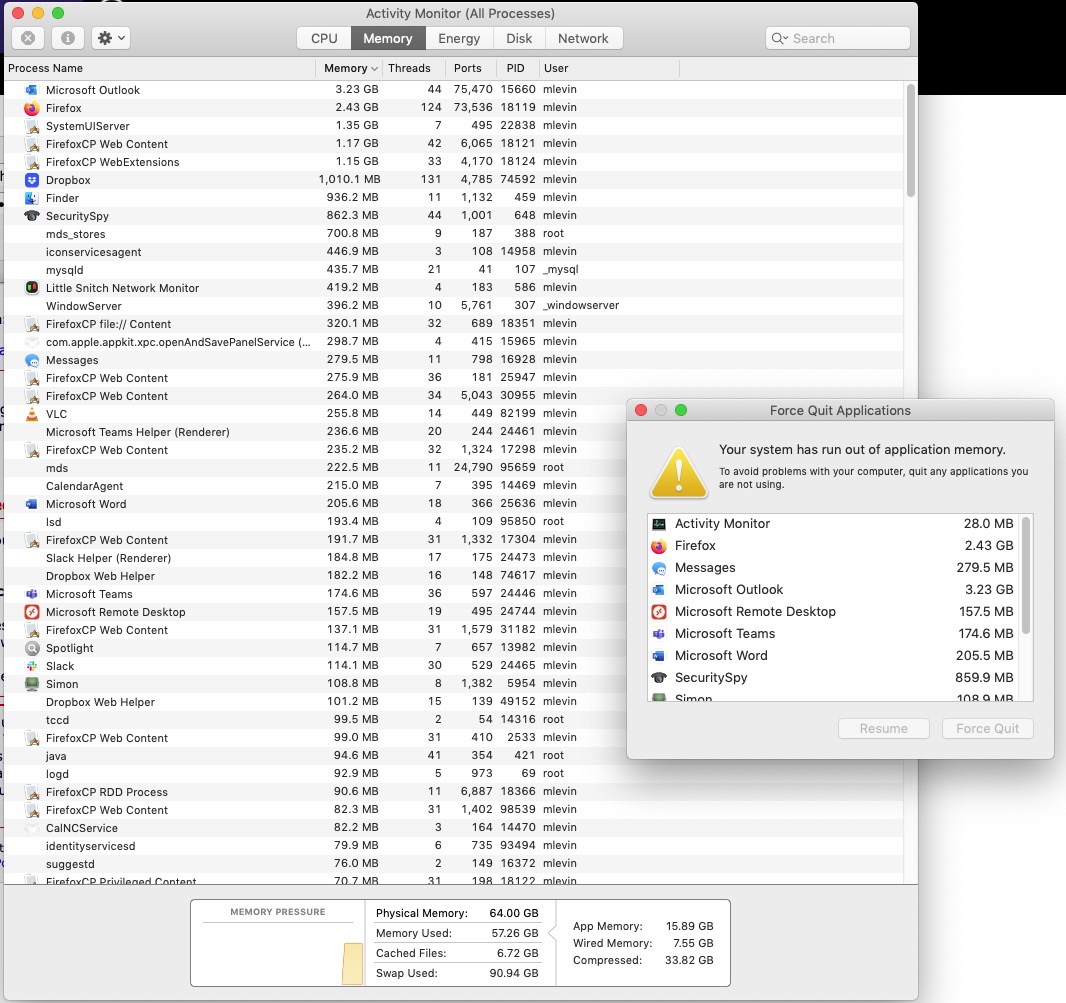 Your system has run out of application me… - Apple Community