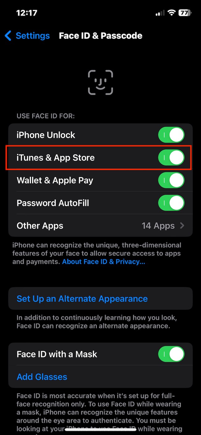 App Store no option for Face ID? Apple Community