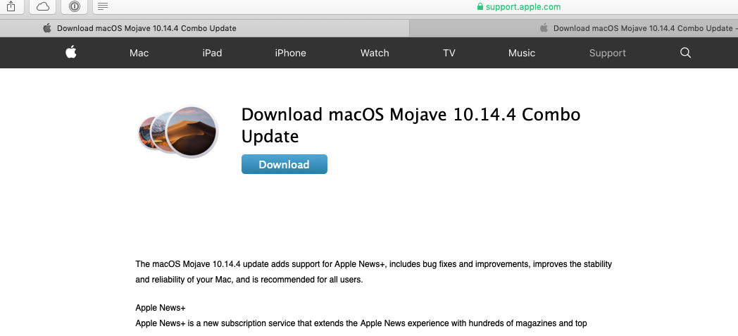 Download Macos Mojave 10.14 4 Combo Update