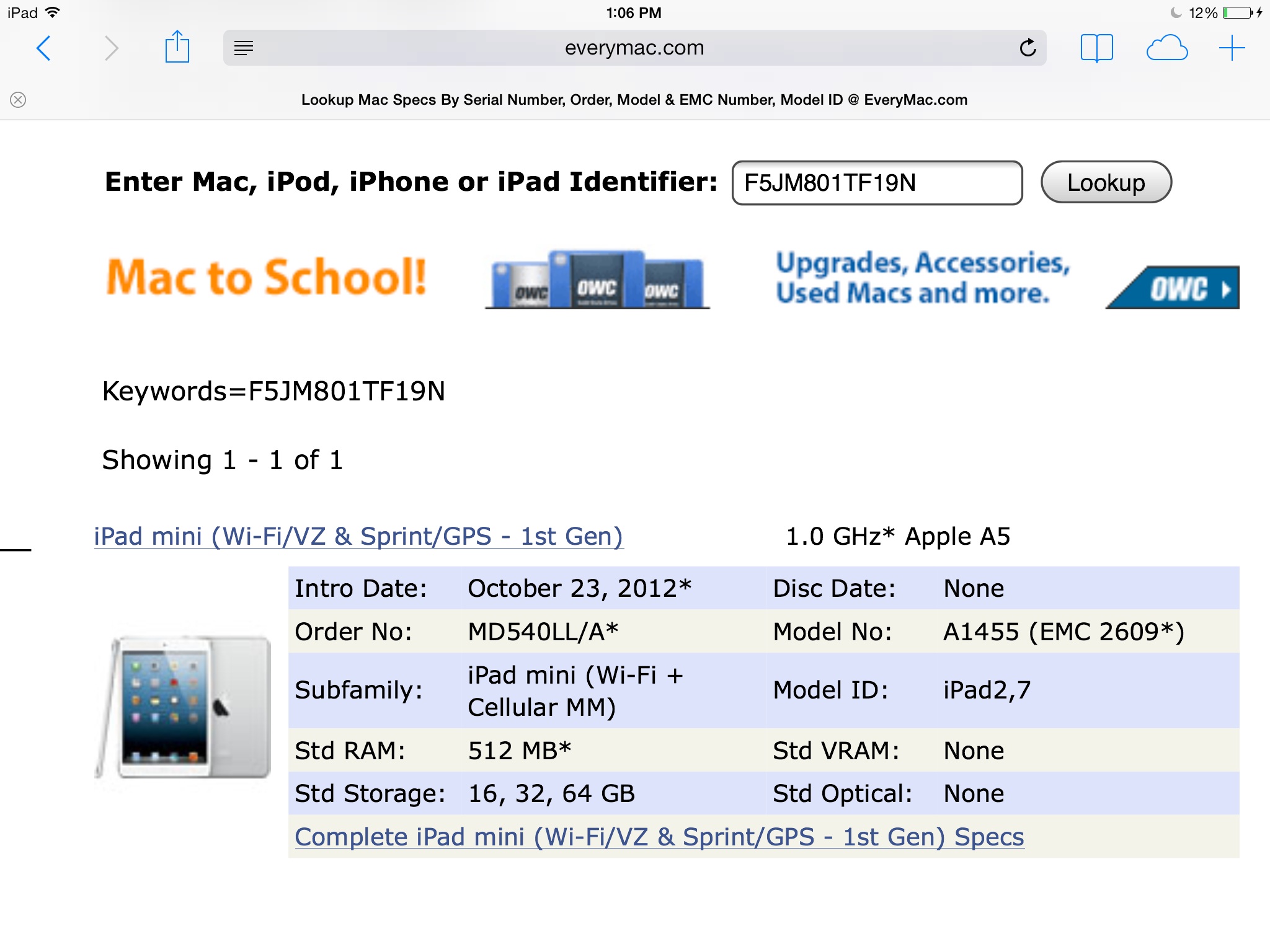 iPad MIni Model ID and Specifications Apple Community