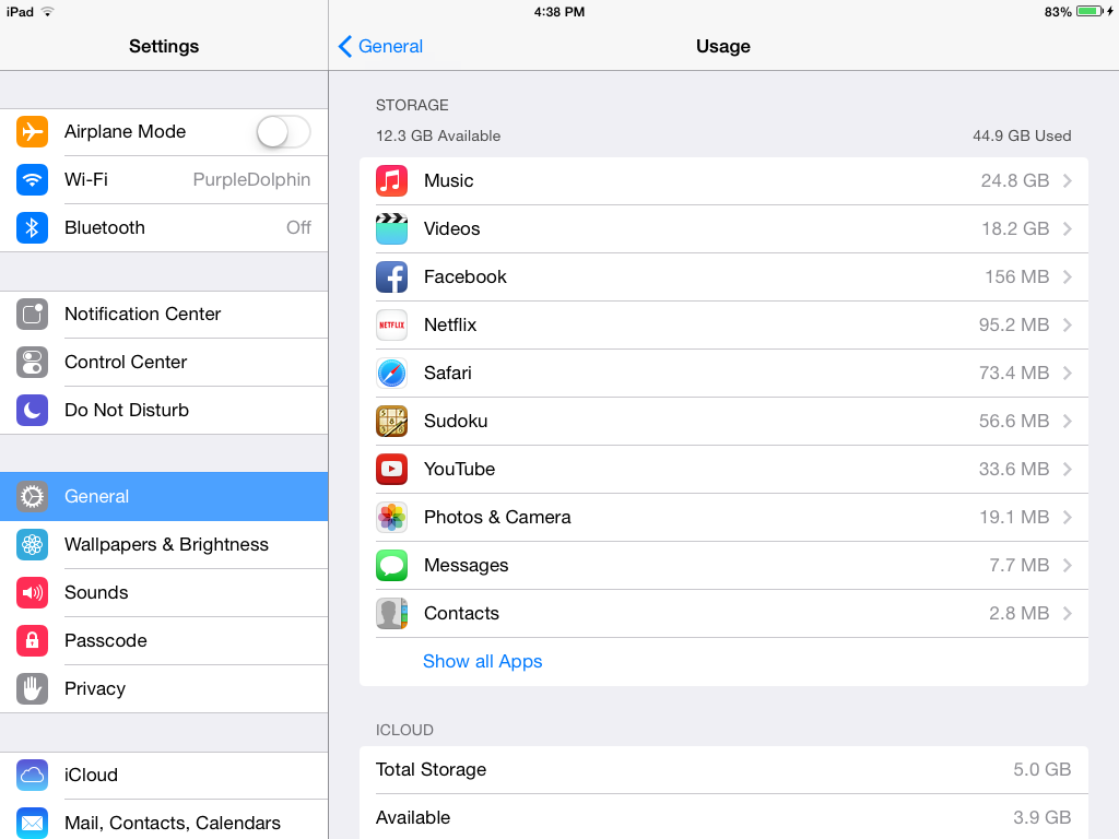 iPad video storage usage does not match w… - Apple Community