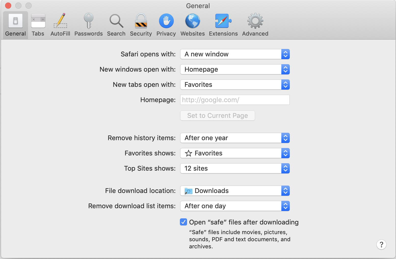 safari preferences is greyed out