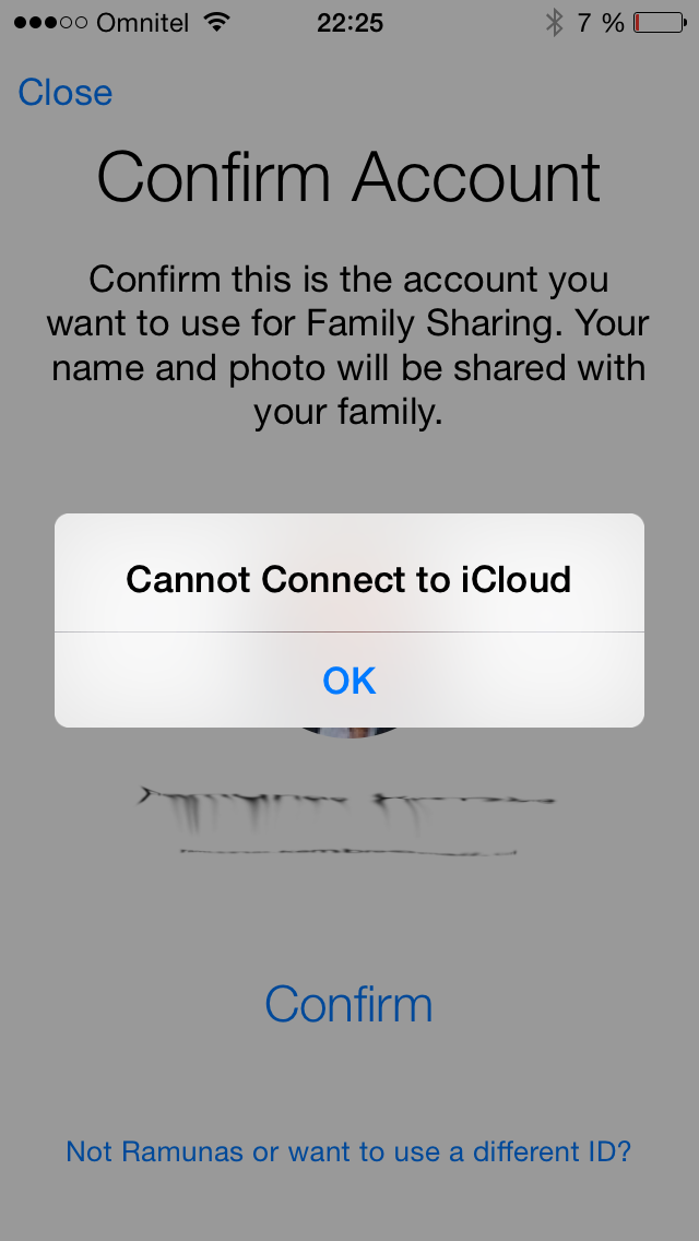 Cannot Connect to an iCloud Account