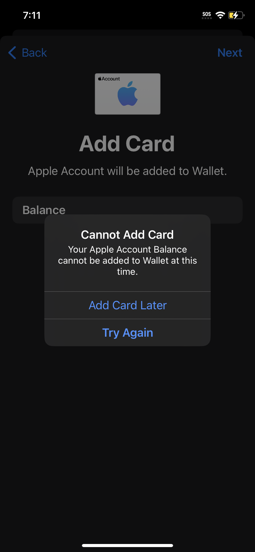 wallet adding apple balance problem Apple Community