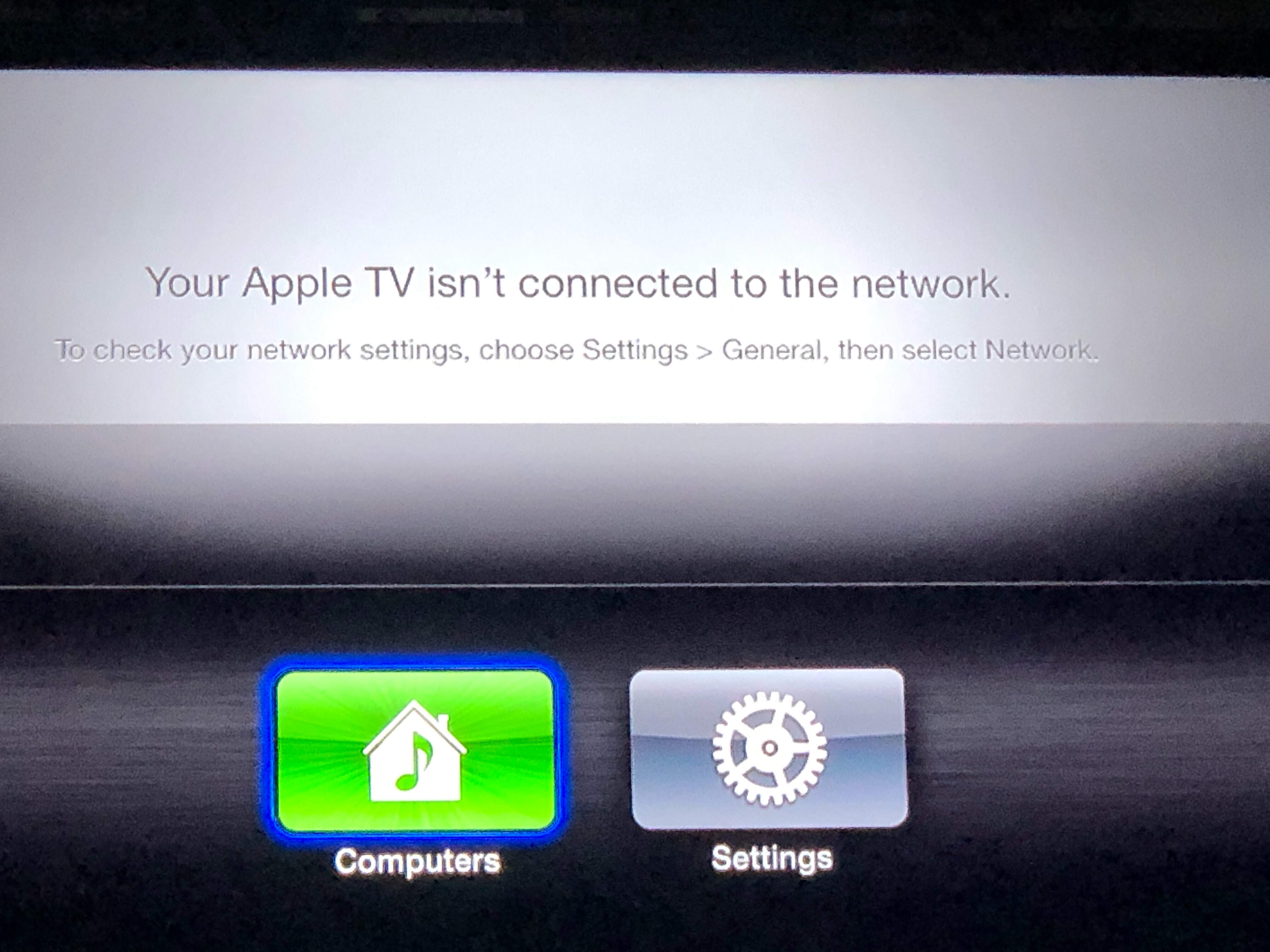 My is connected to tv and says i… Apple