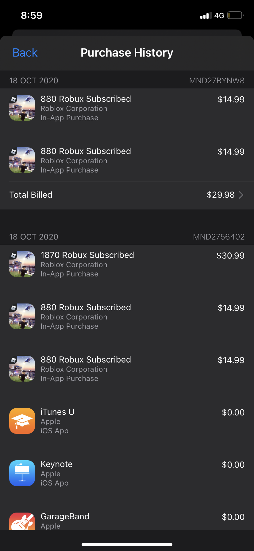 Family member spent $100 on Roblox on Apple the robux has not yet been  spent, I requested a refund on the Apple website. Is it possible for me to  receive a refund