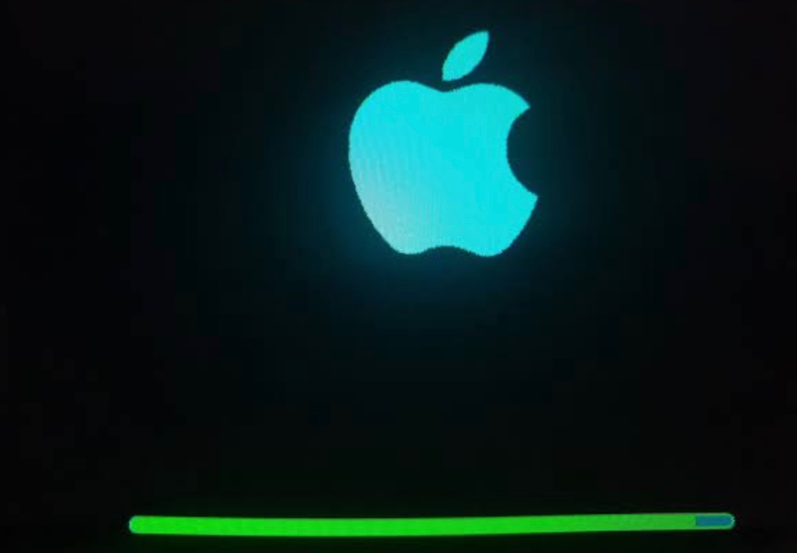 blue and black apple logo