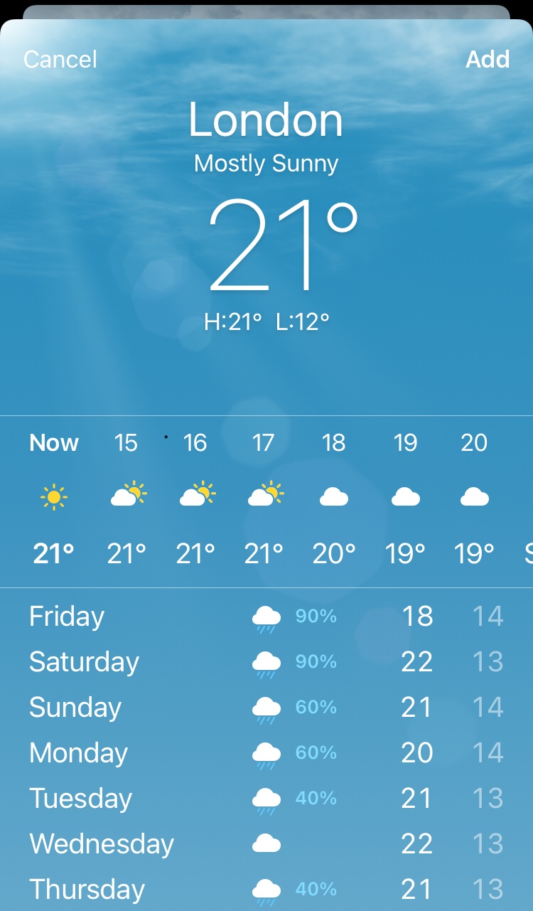 Weather app offers London first Apple Community