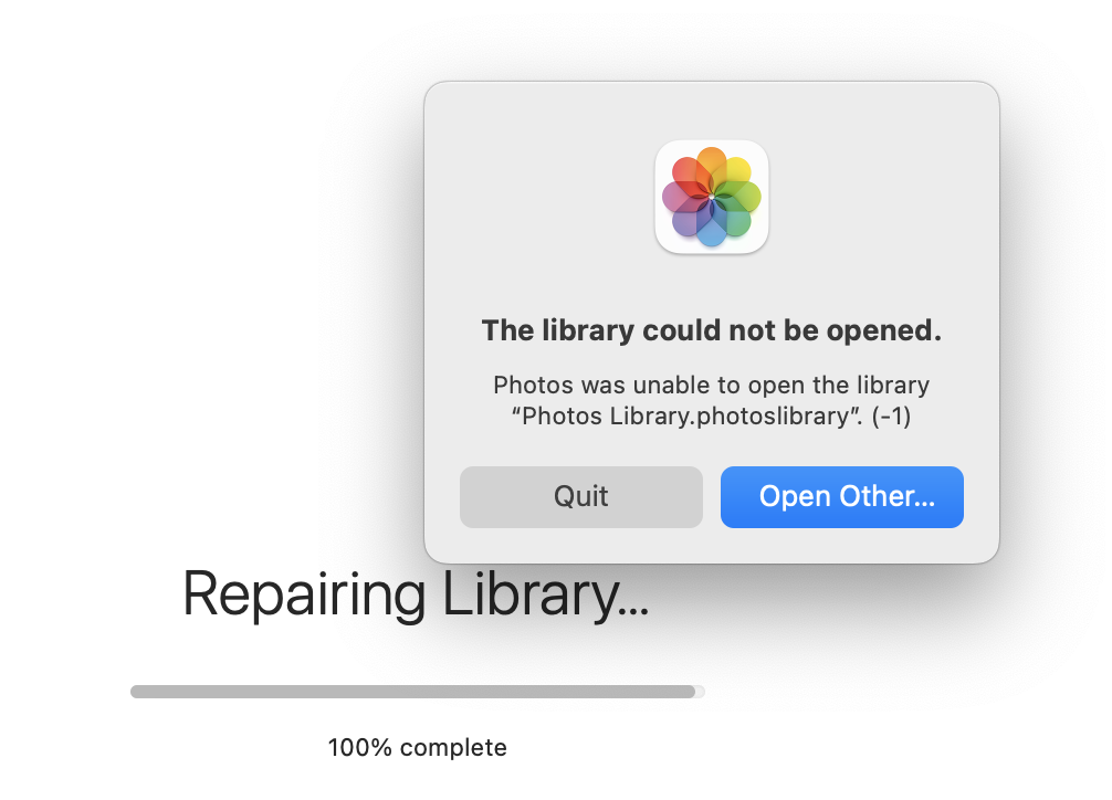 Photos Repair finished repairing my libra… Apple Community