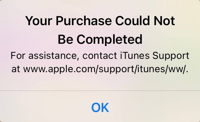 Your Purchase Could Not Be Completed - Apple Community