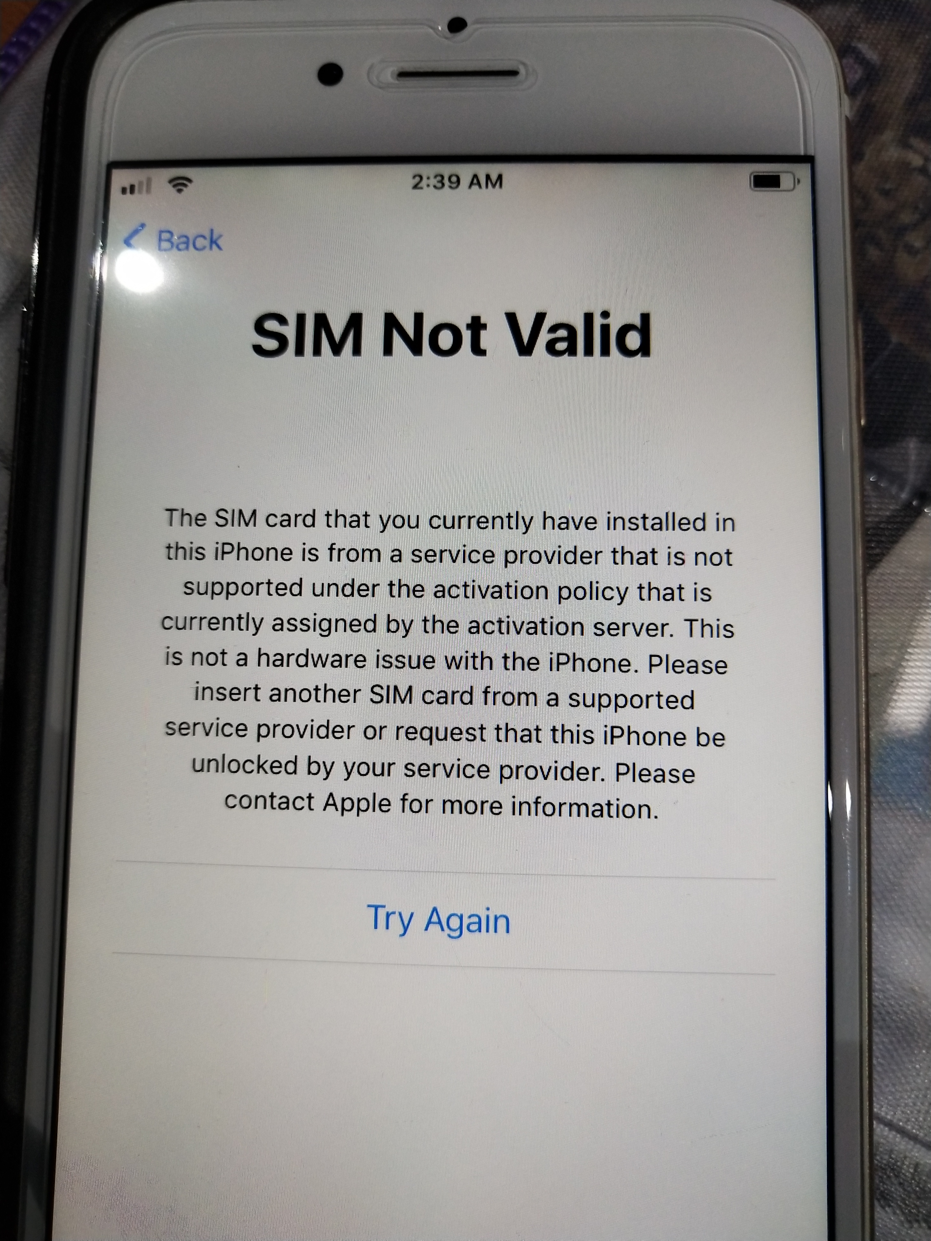Unlocked Iphone 6 Sim Not Supported