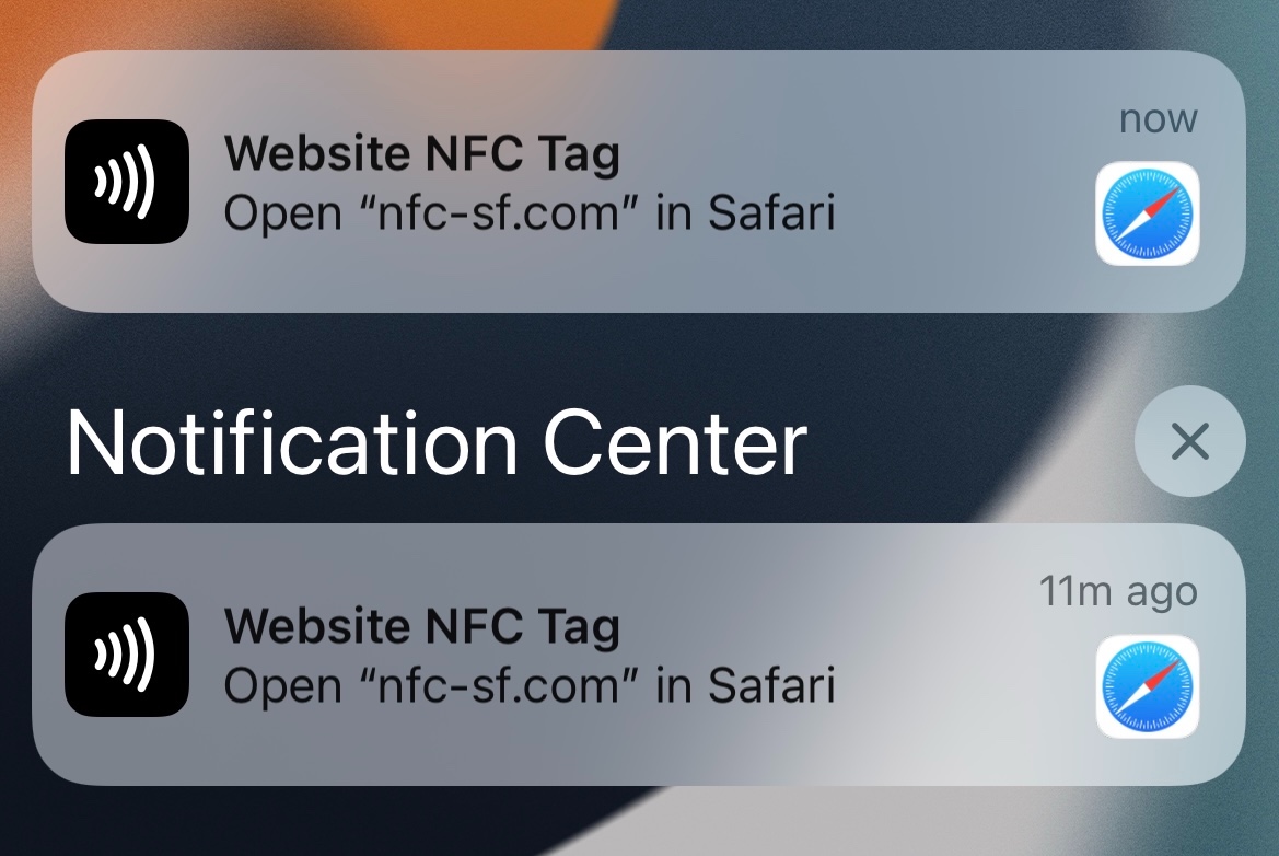 NFC-tag notifications (SPAM) from website - Apple Community