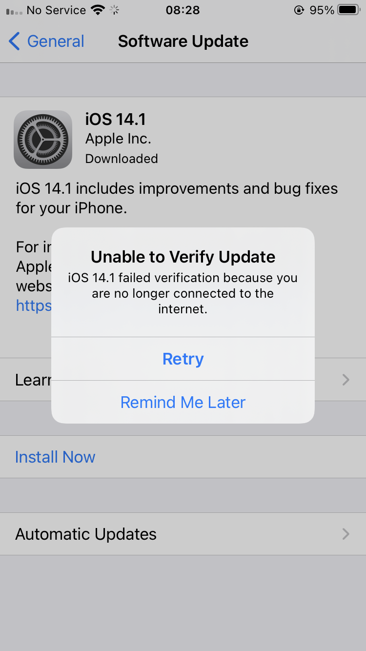 Software Update Verification failed after… Apple Community