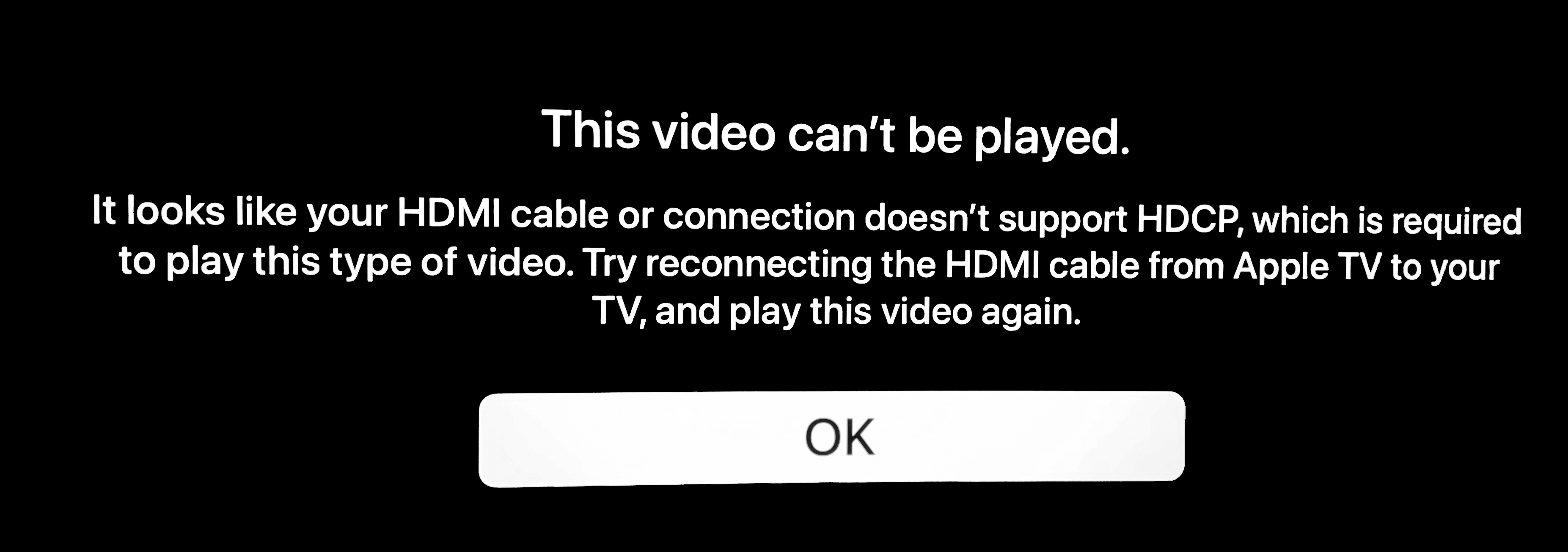 Occasional HDCP error with Apple TV (5… Apple Community