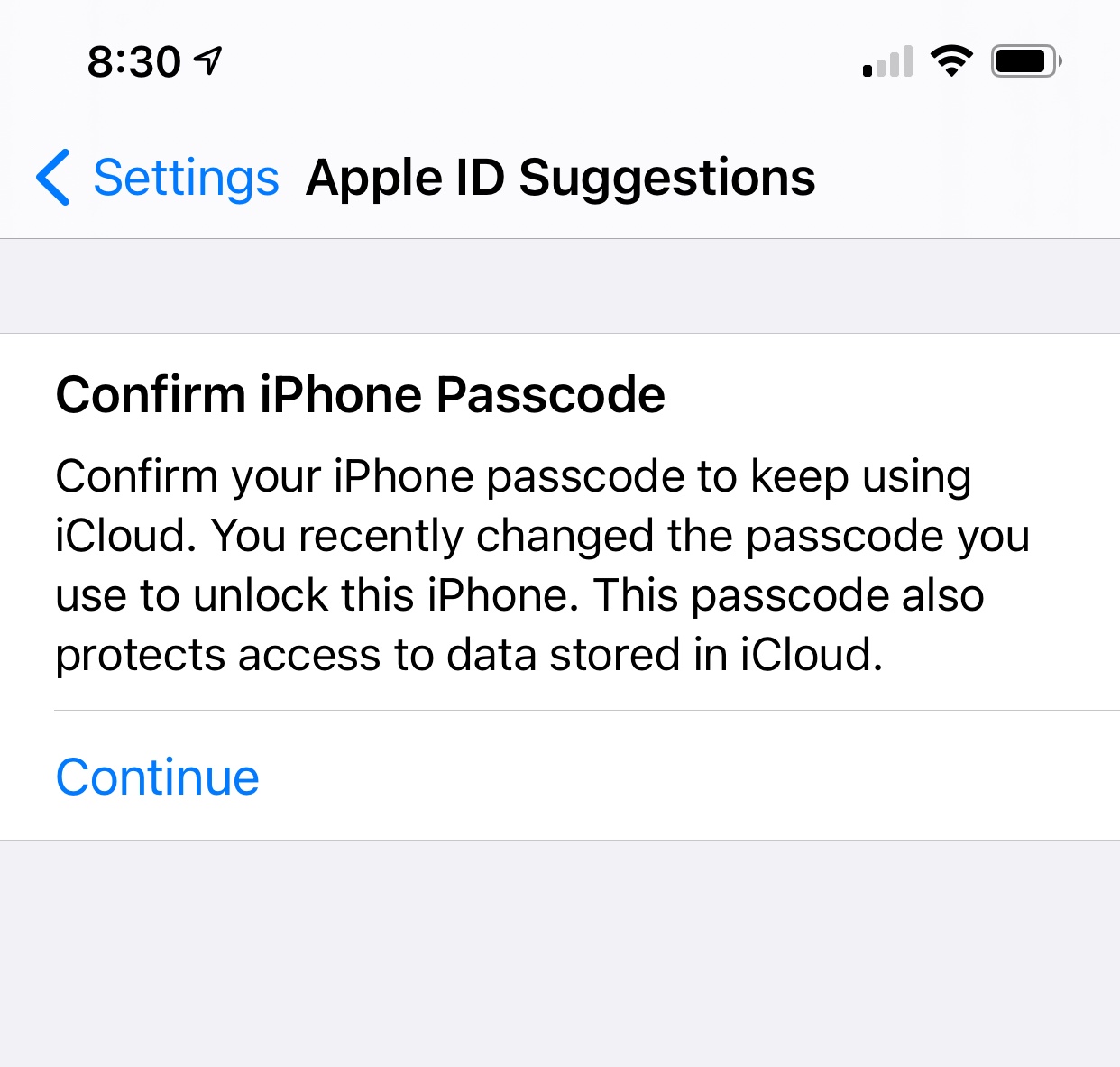 "Confirm iPhone Passcode" message Apple Community