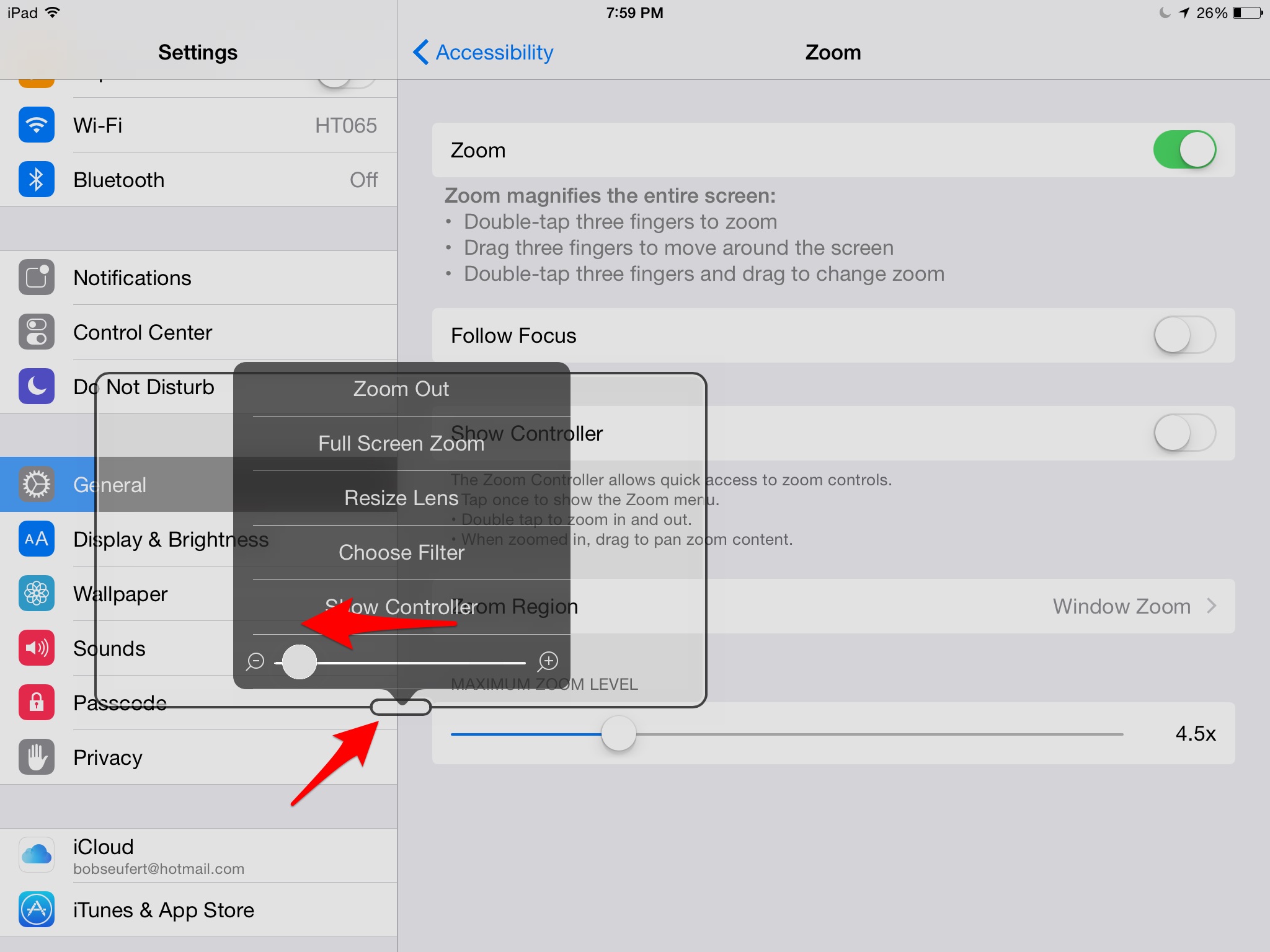 Part of screen is zoomed in Apple Community
