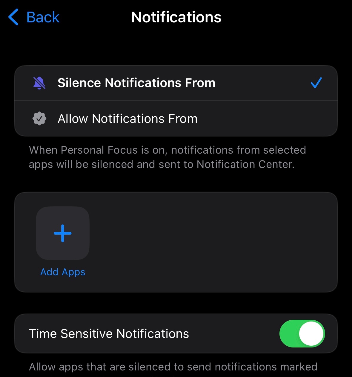 Focus silencing notifications incorrectly - Apple Community