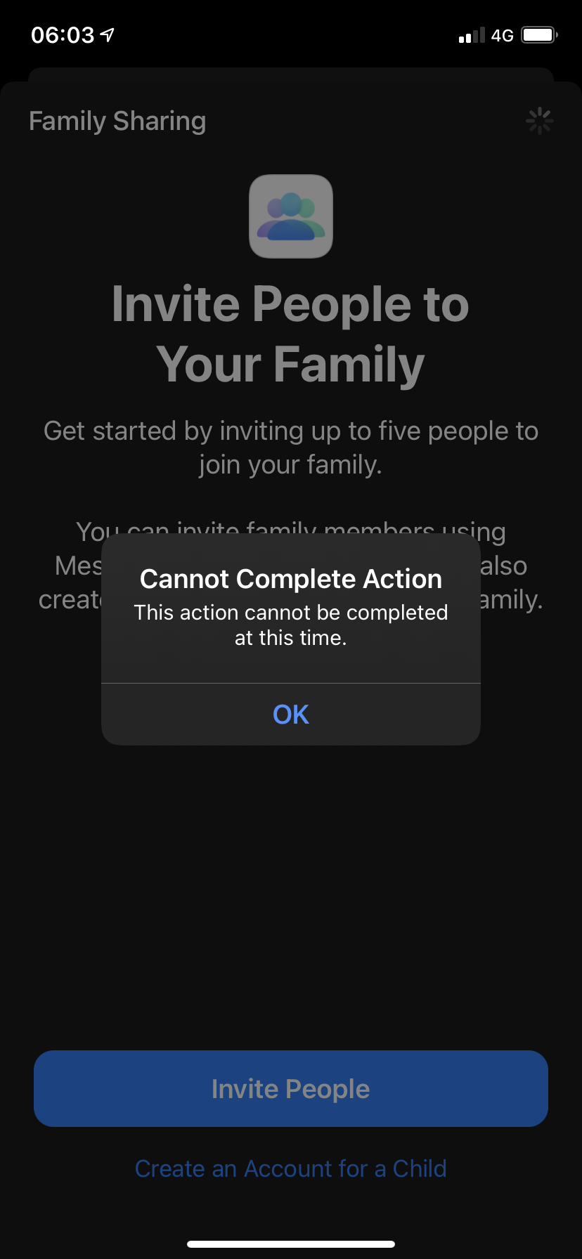 Family Sharing Error Message - Apple Community