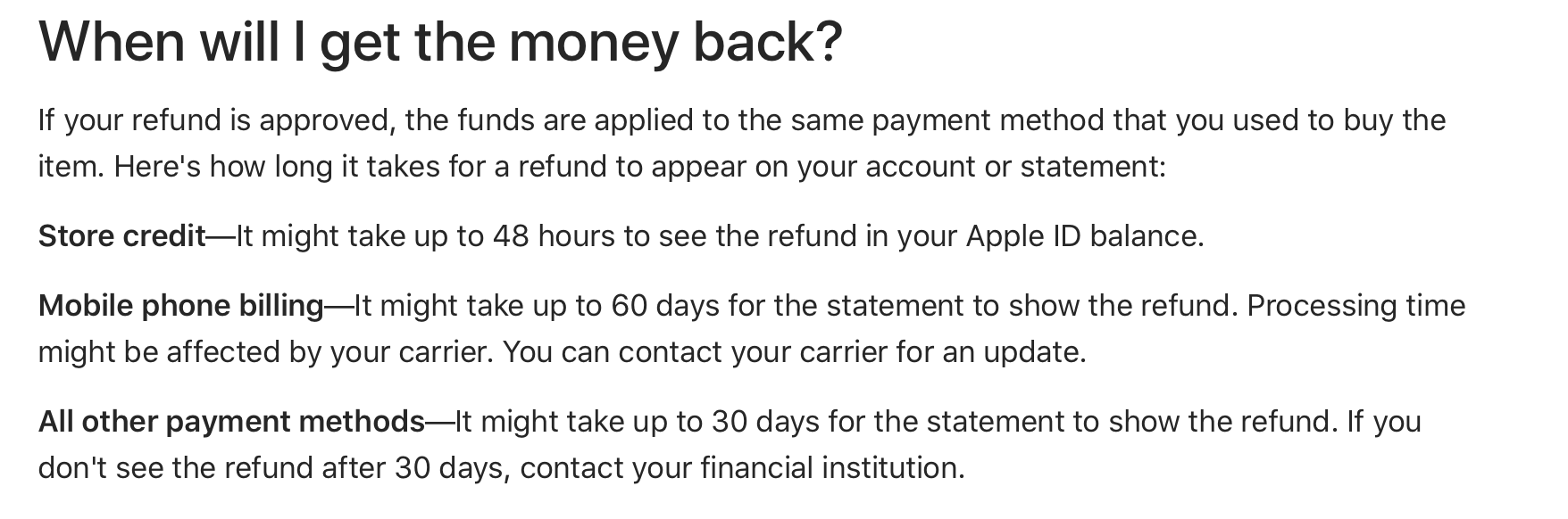 Purchase and Refund - Apple Community