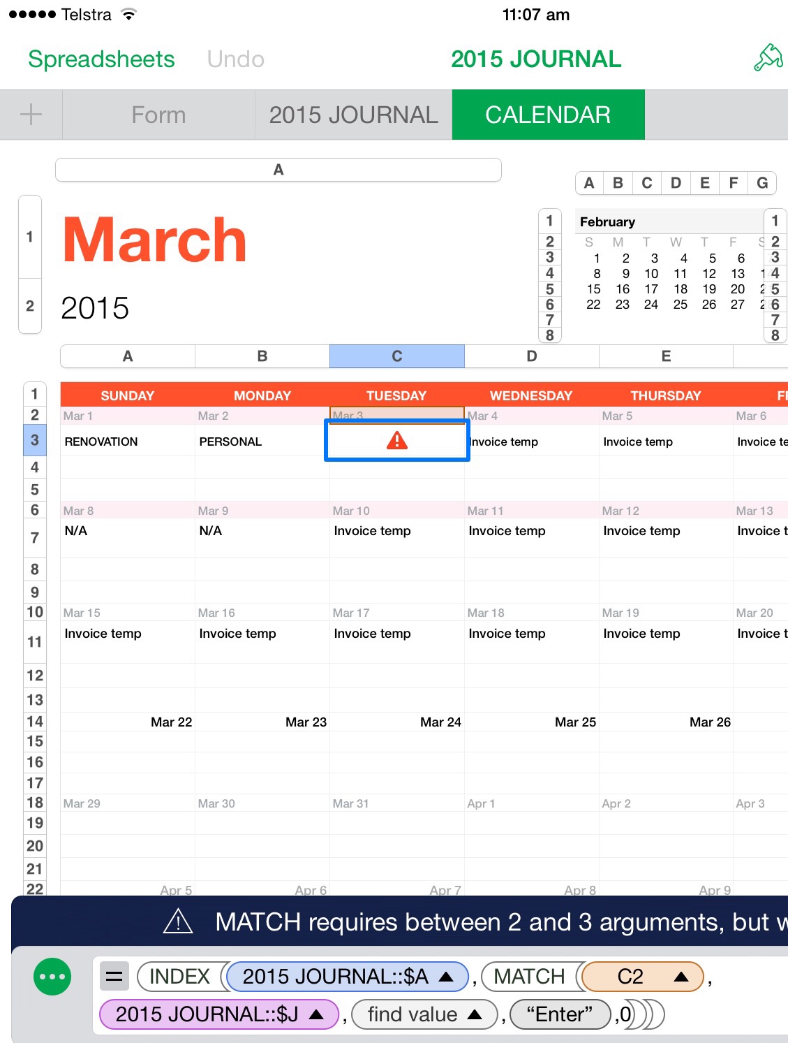 Linking data with a calendar using index Apple Community