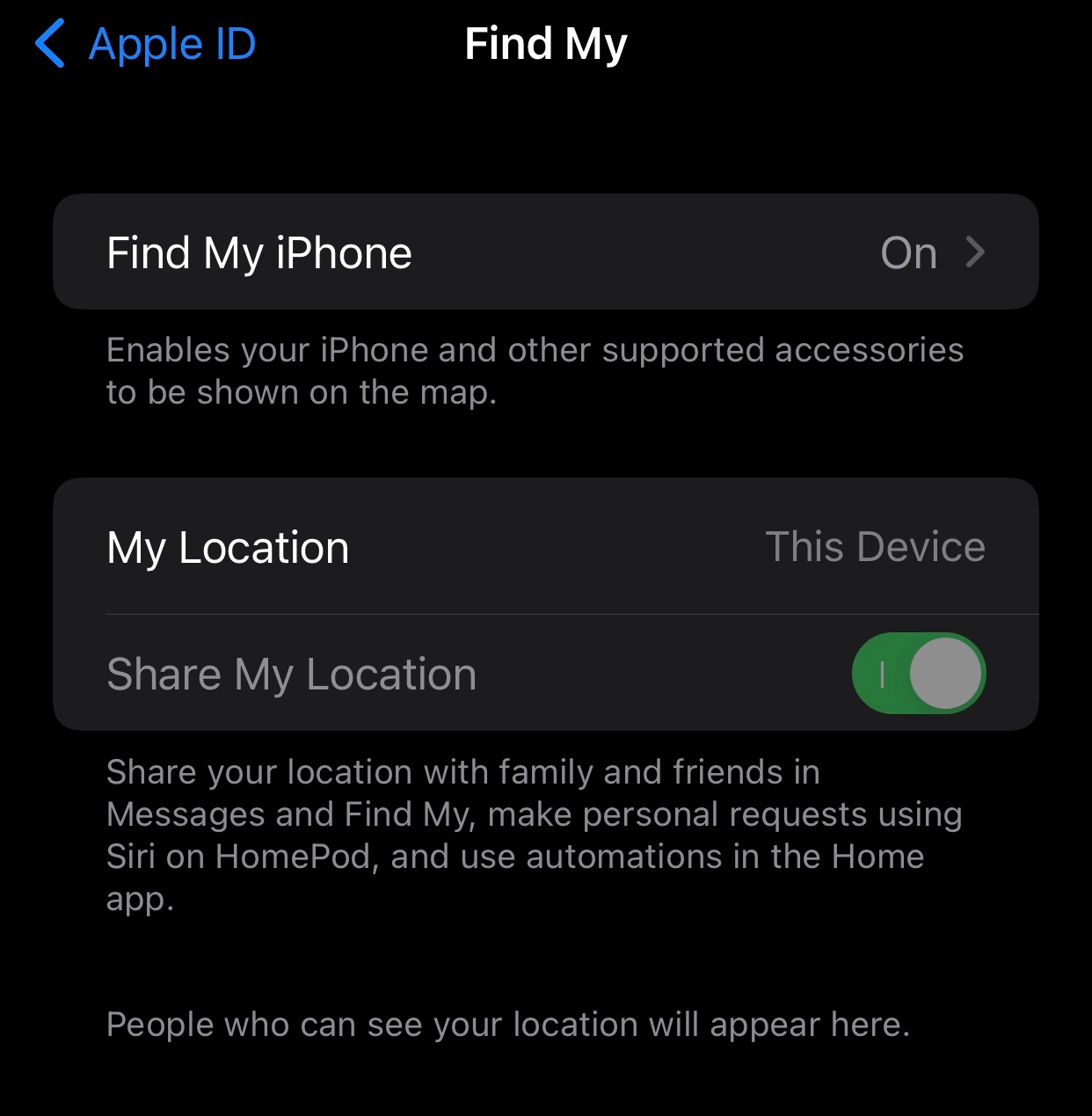 Share your location in Find My on iPhone - Apple Support
