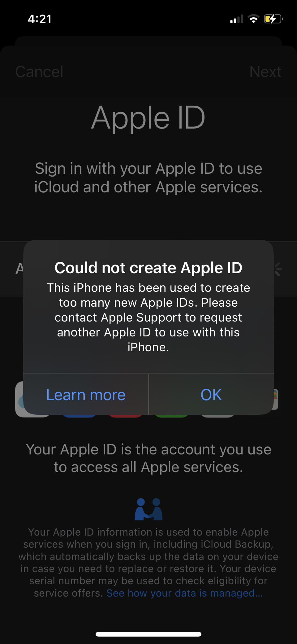 Why can’t I create new iCloud account Apple Community