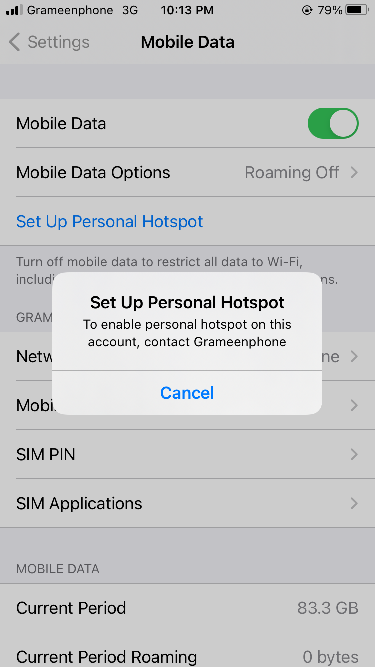 Unable to use hotspot Apple Community