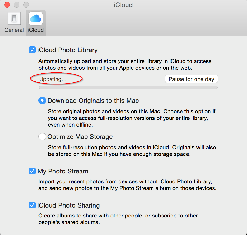 Icloud photo library not downloading