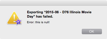 Movie Export Results In Share Failed Apple Community