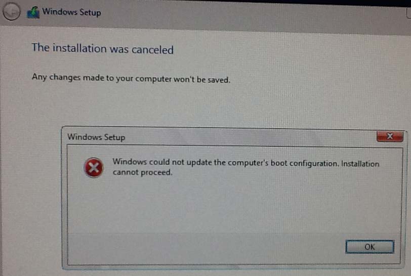 Could not reliably determine. Windows 7 Boot Updater. Boot configuration 11 Windows. Installation cloud not proceed: the Audio Driver should be installed first. Cannot be Cancelled.