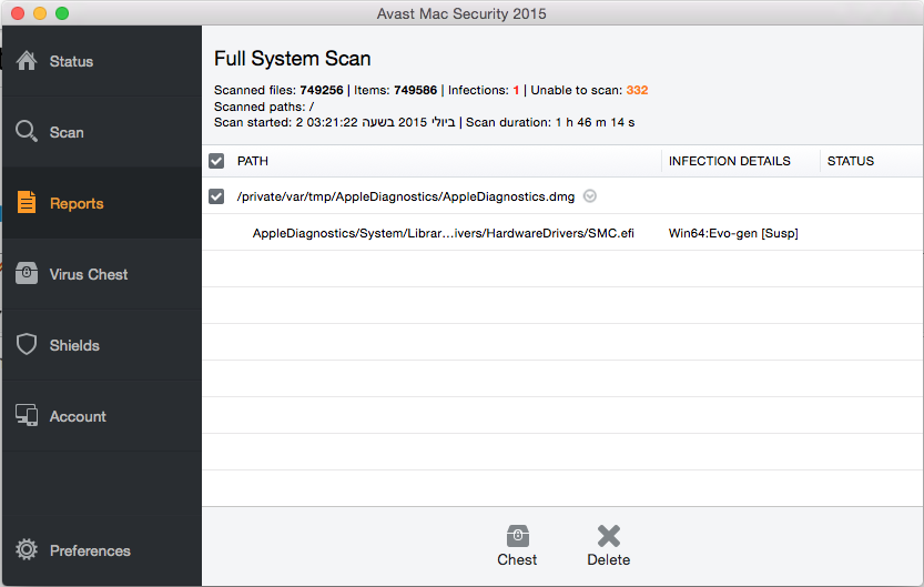 Endelig gennemsnit væbner avast mac security has detected "AppleDia… - Apple Community