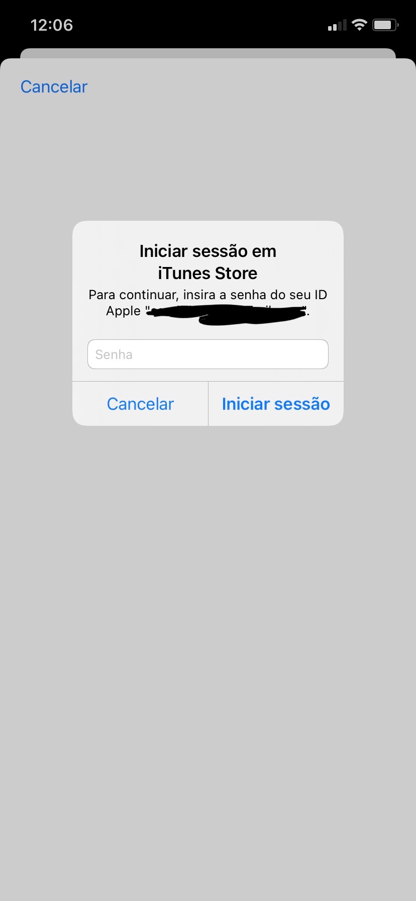 Não estou conseguindo baixar aplicativo, nem atualizar