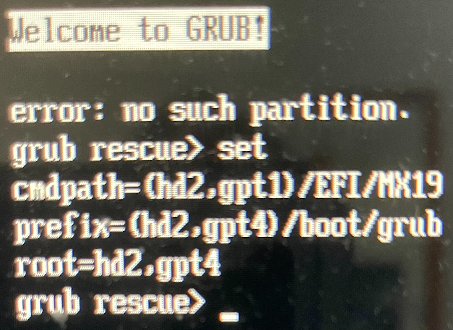 stuck on grub rescue Apple Community