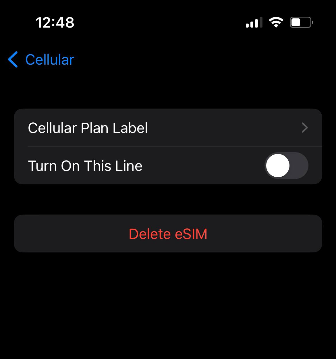 Apple iPad - eSIM - Remove Cellular Plan