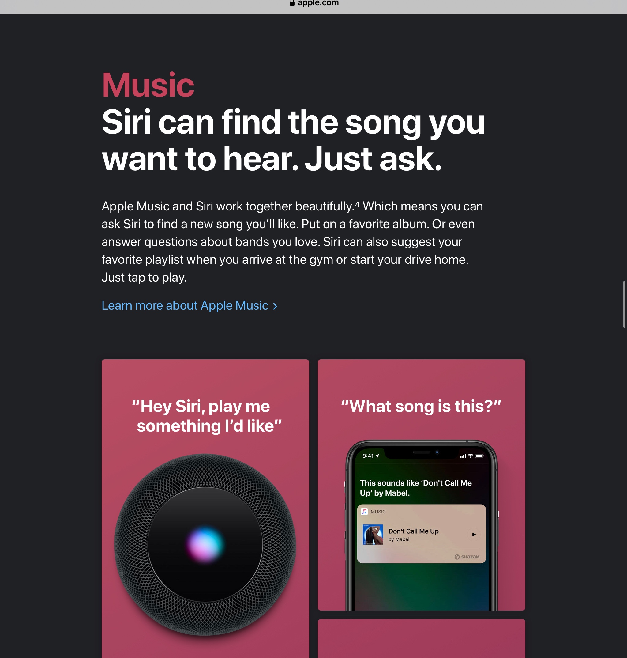 Apple Music] via Shazam Homepage (nicht die App) bis zu 3