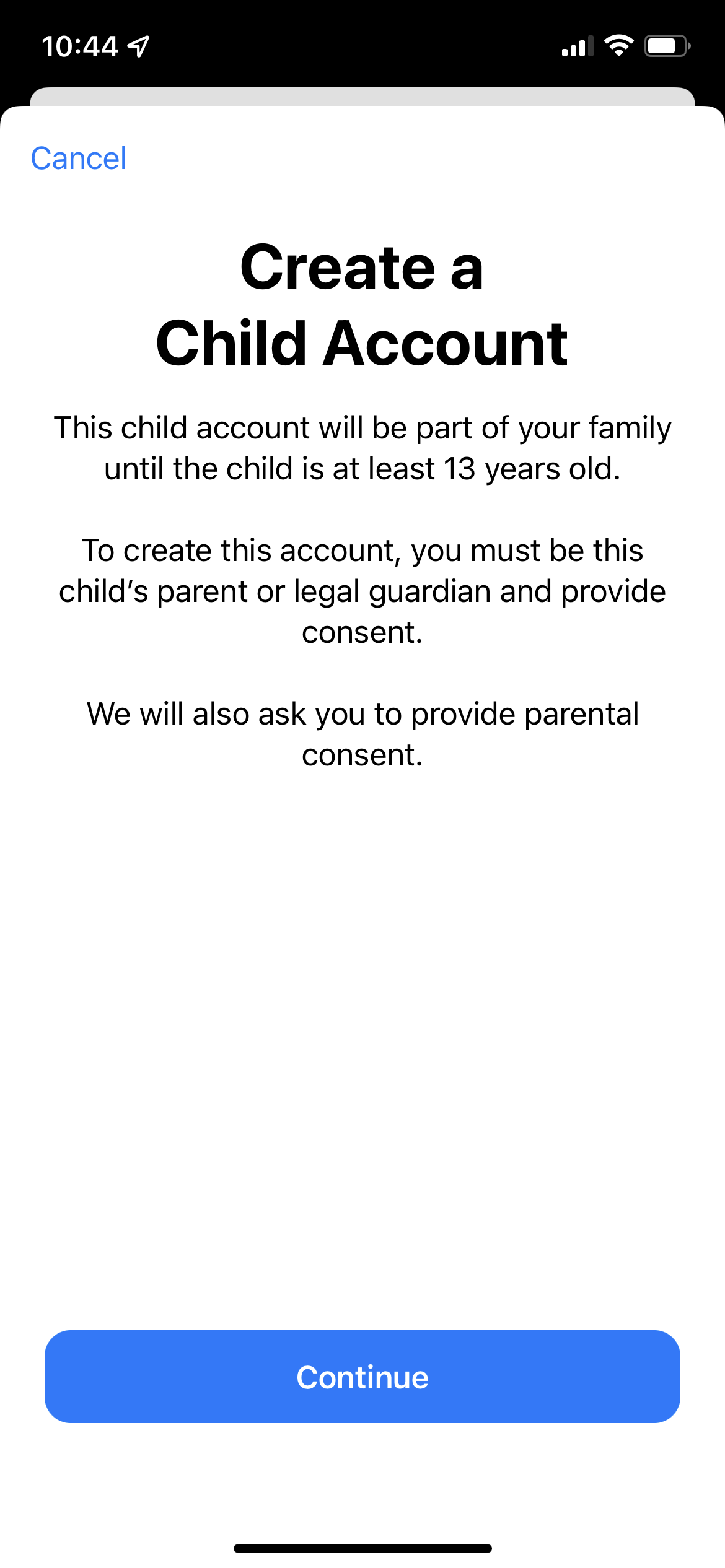 Just putting it out there, you need a parent account or an account