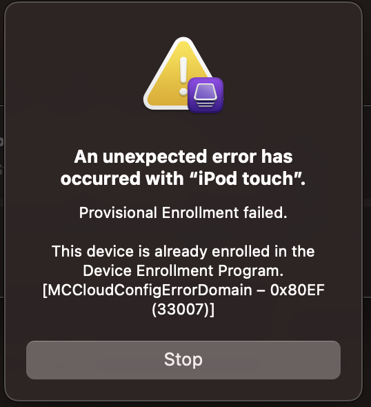 Provisional Enrollment Failed - Apple Community