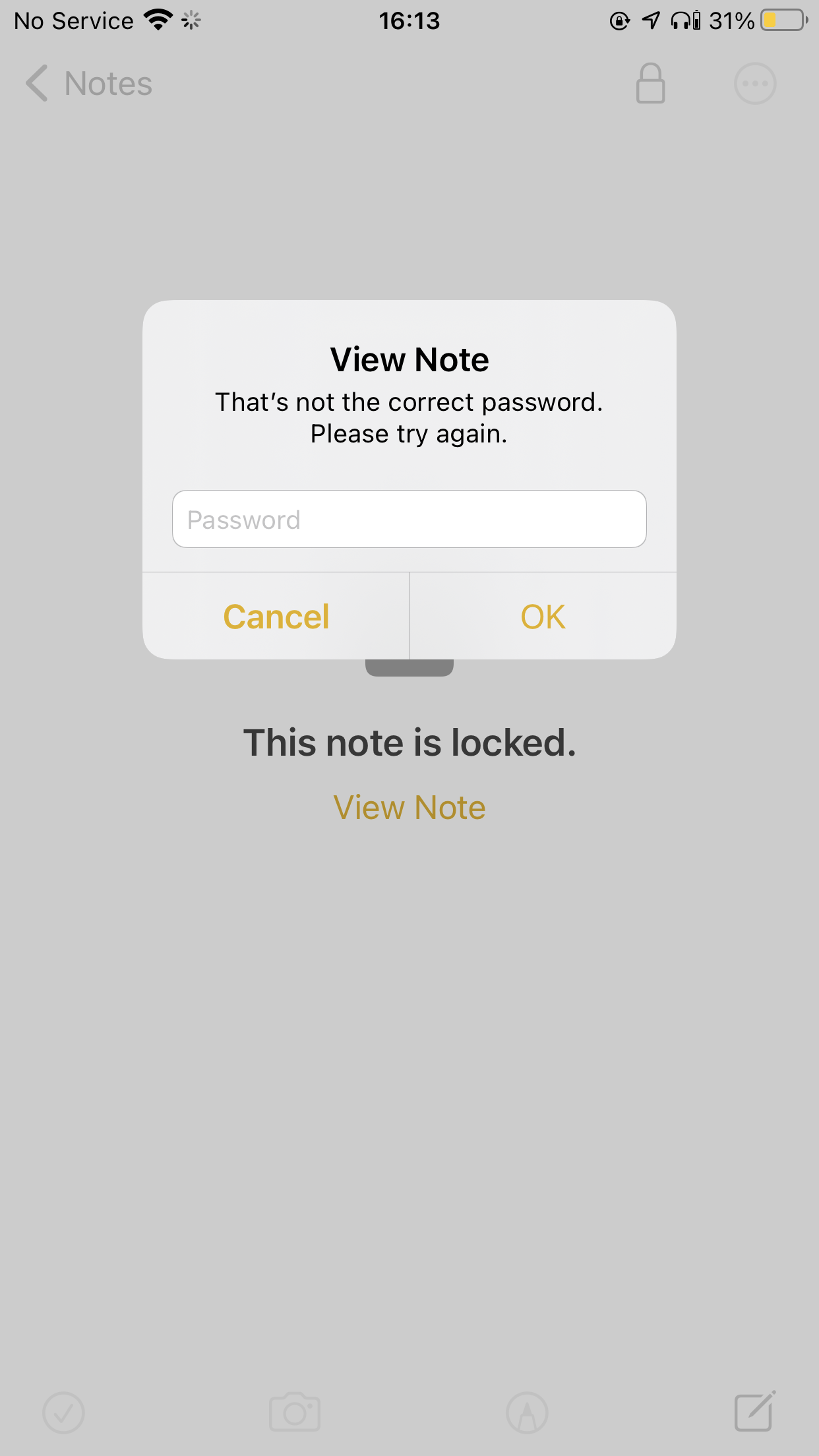 Notes says wrong password - Apple Community