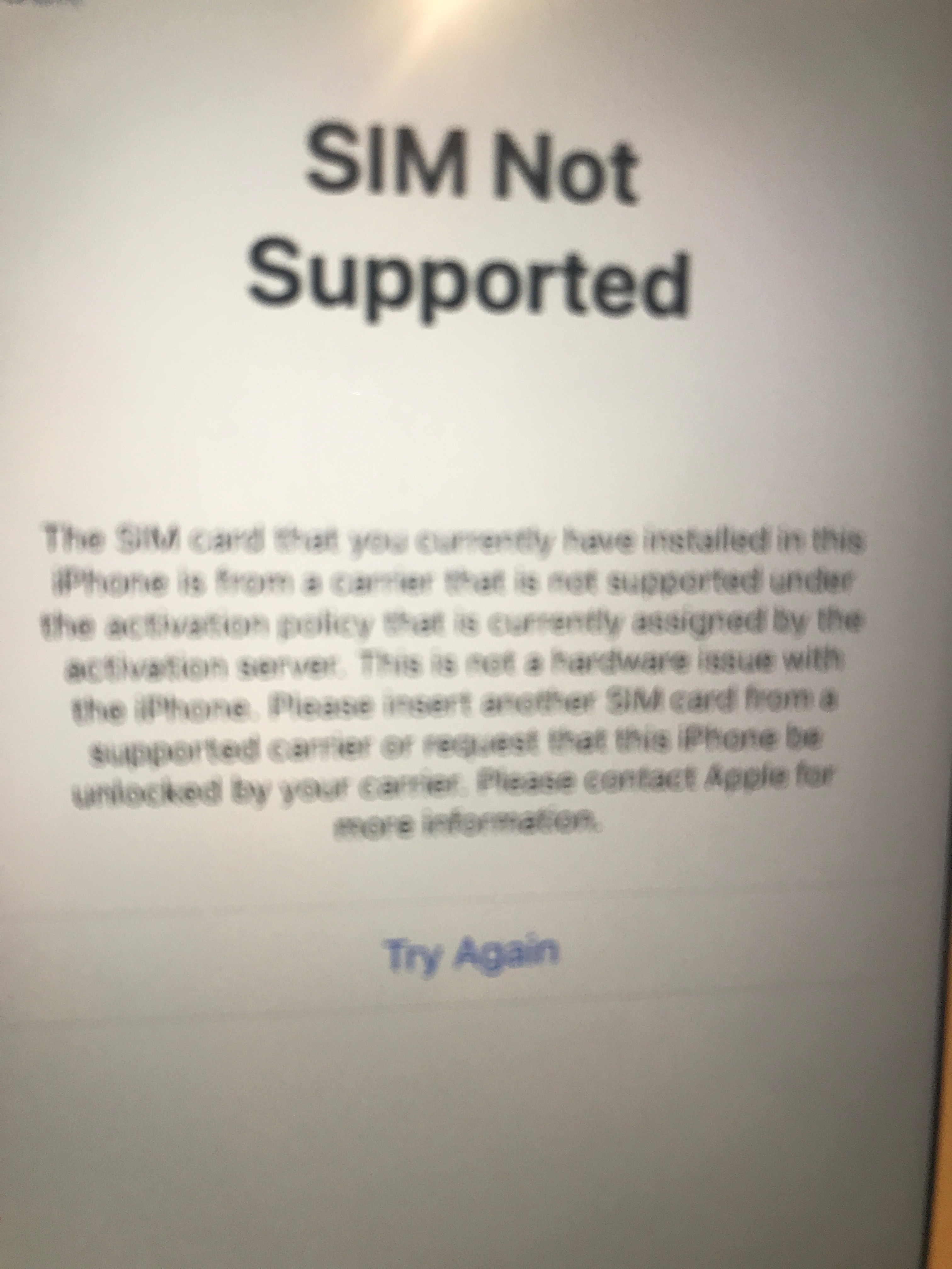 SIM card not supported Apple Community